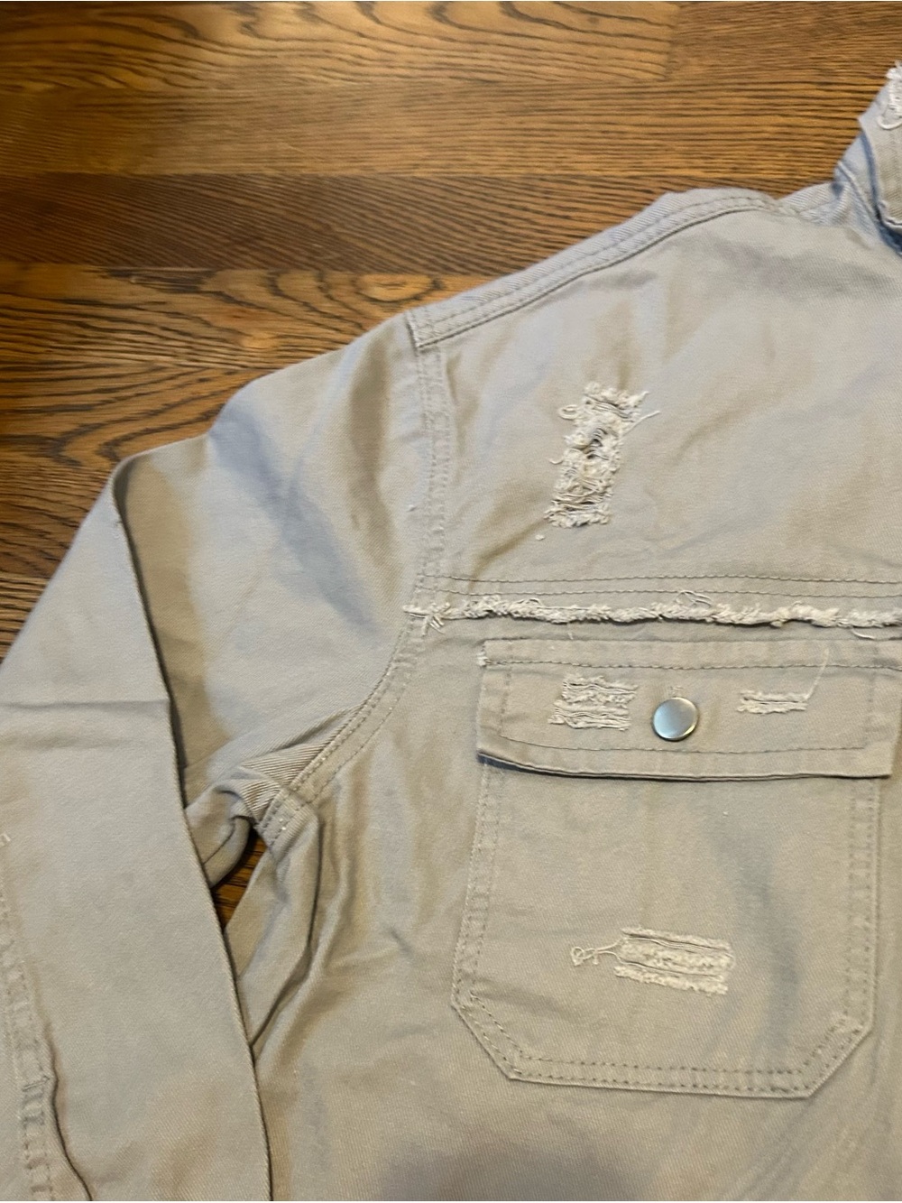 Custom 1 of a kind  Gray woman’s  Fall Shacket LV likeRhinestone design by xoxo, - Picture 10 of 10